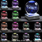 3D Solar System Crystal Ball With Light Up Base