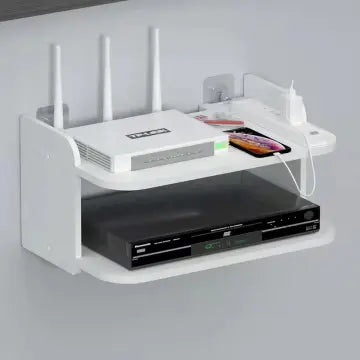 Wall Router Wifi Holder Organizer DVD Player Wall Hanging Rack Two layer Storage Shelf Stand Brackets