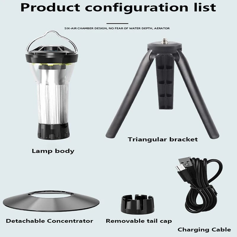 New Rechargeable Camping Lantern Portable Outdoor Camping Light Magnet Emergency Light Hanging Tent Light Powerful Work Lamp