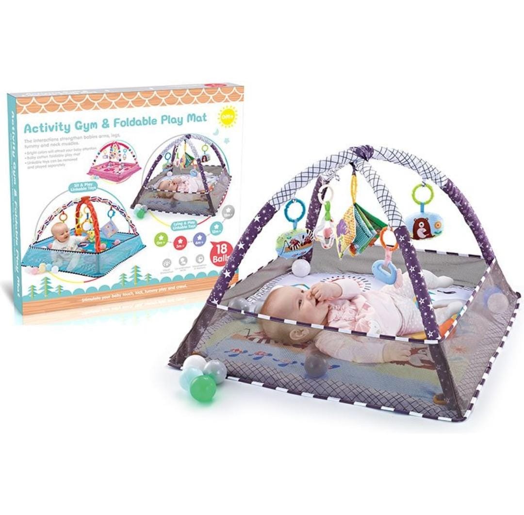 Baby Activity Gym & Foldable Play Mat with 18 Balls