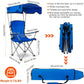 Folding Camping Chair with Shadow Sky, Portable Beach Outdoor Fishing Aluminum with Sun Protection and Carry Bag, Garden Chair for Beach, Pool, Garden, Blue (Color : Blue) XL