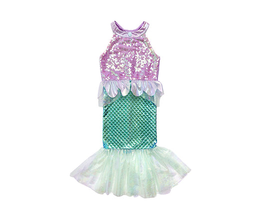 Girls Princess Mermaid Costume Cosplay Party Dress