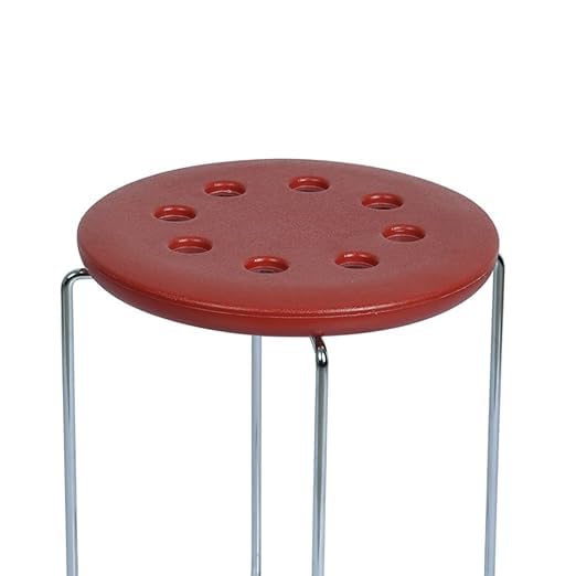 Home And Office Stainless Steel Stool With Round Plastic Top Seat