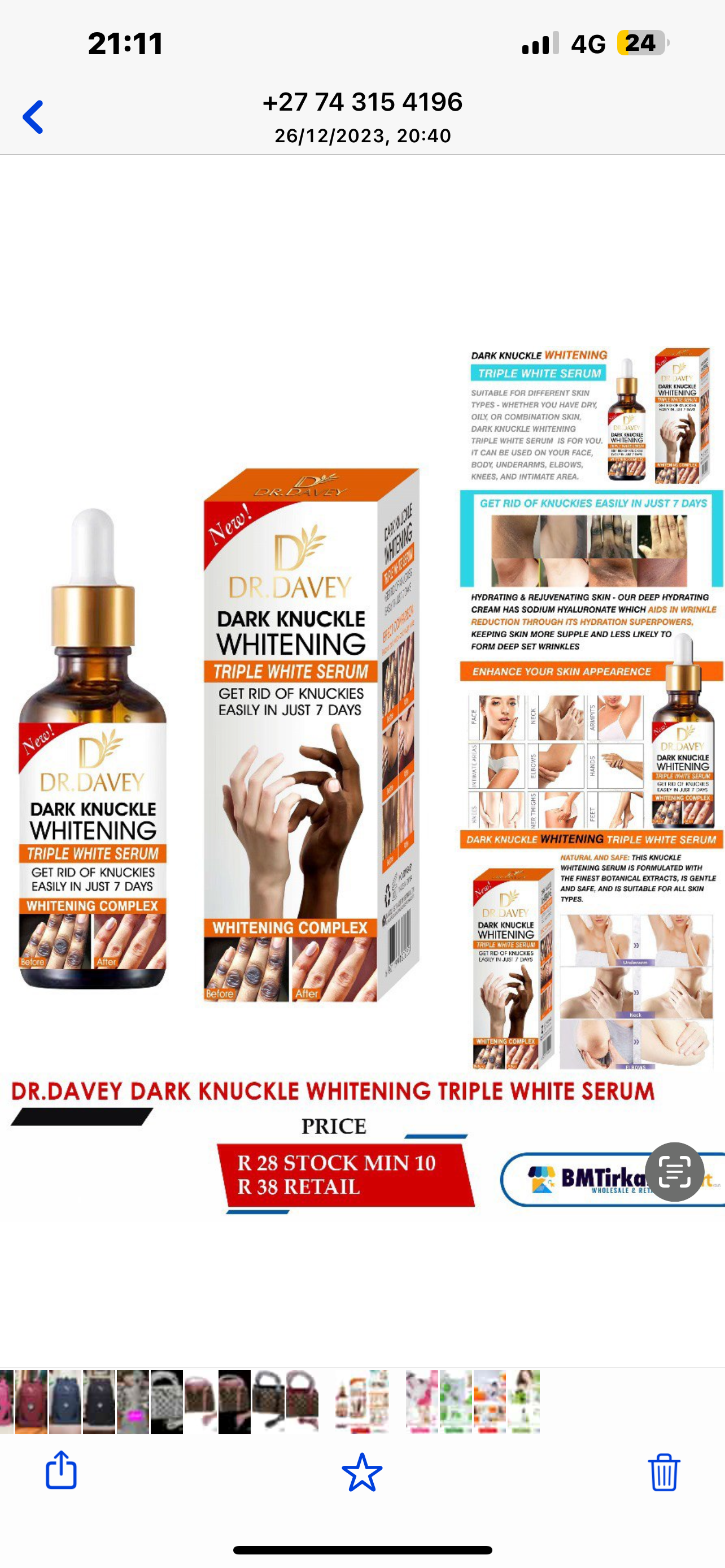 Dr Davey - Dark Knuckle Whitening Serum Complex  - 30ml