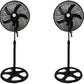 Lexuco 18'' Adjustable Pedestal Floor Fan set of 2 B 300 mm 5 Blade Pedestal Fan (Black, Pack of 2