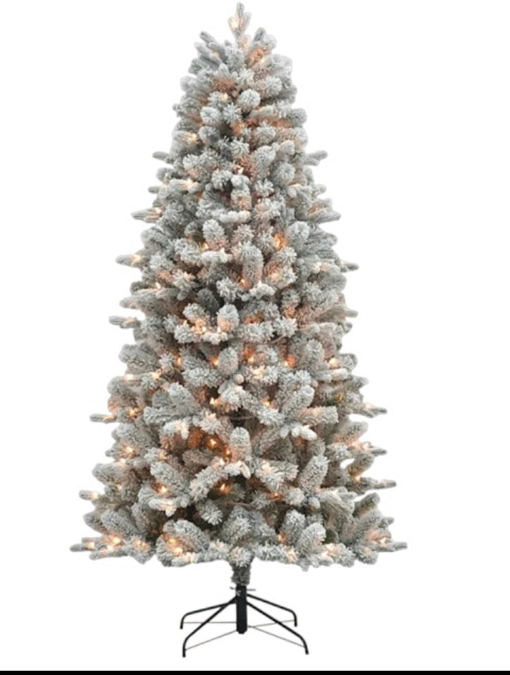 Flocked Christmas Tree with Smart Lights Height 180CM