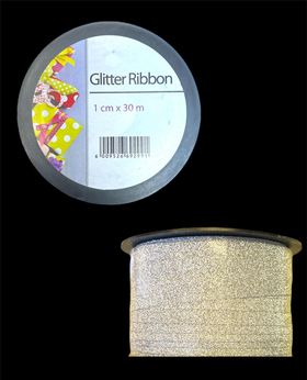 Roll of Silver Glitter Ribbon