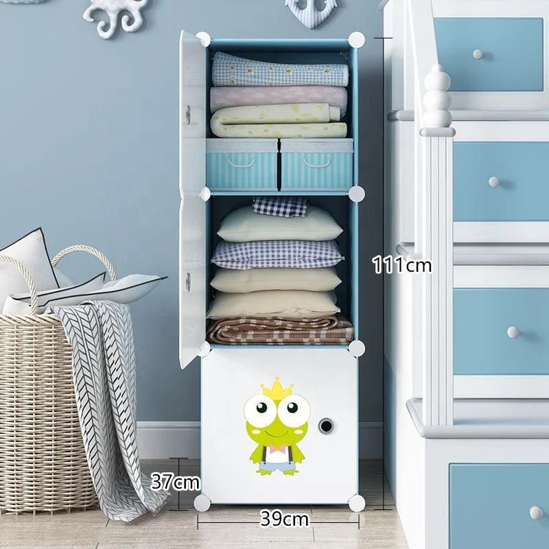 Kids Closet/Wardrobe Plastic Foldable 3Tier