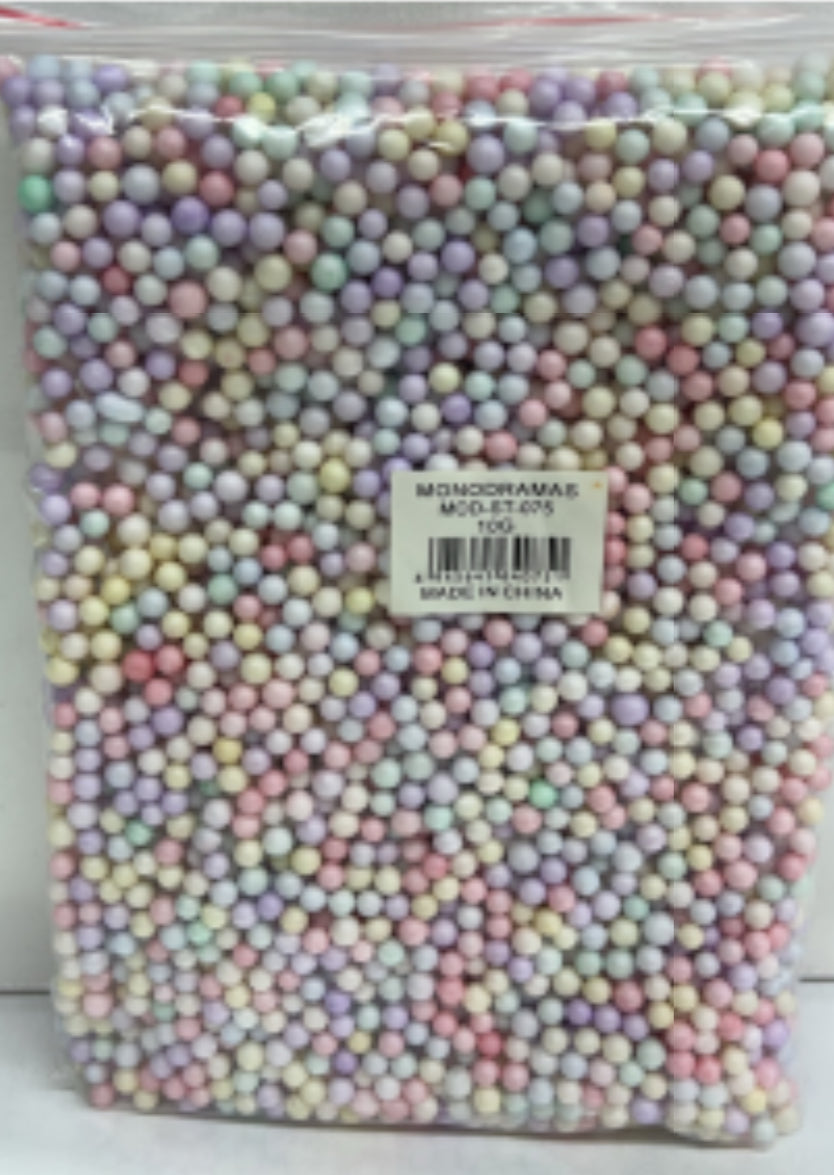 STYROFOAM BEADS PASTEL MIX- 10G BAG