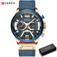 CURREN Unique Design Mens Business Quartz Watch Leather Strap Waterproof Sports Chronograph # 8329