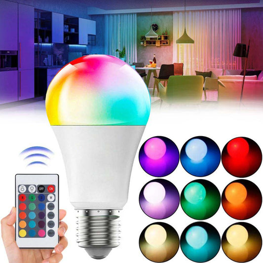 LED LED lamp 7W Standard Bulb + remote control / Color RGB lamp with E27 socket