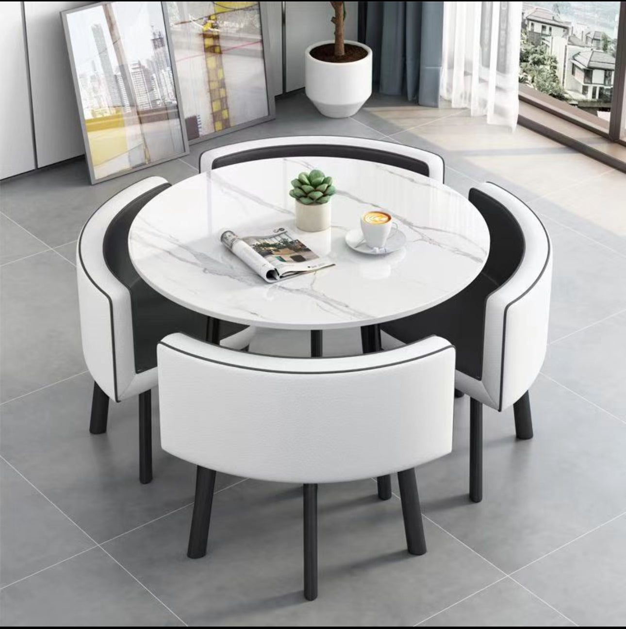 Nordic Dining Set - Table + 4Chairs