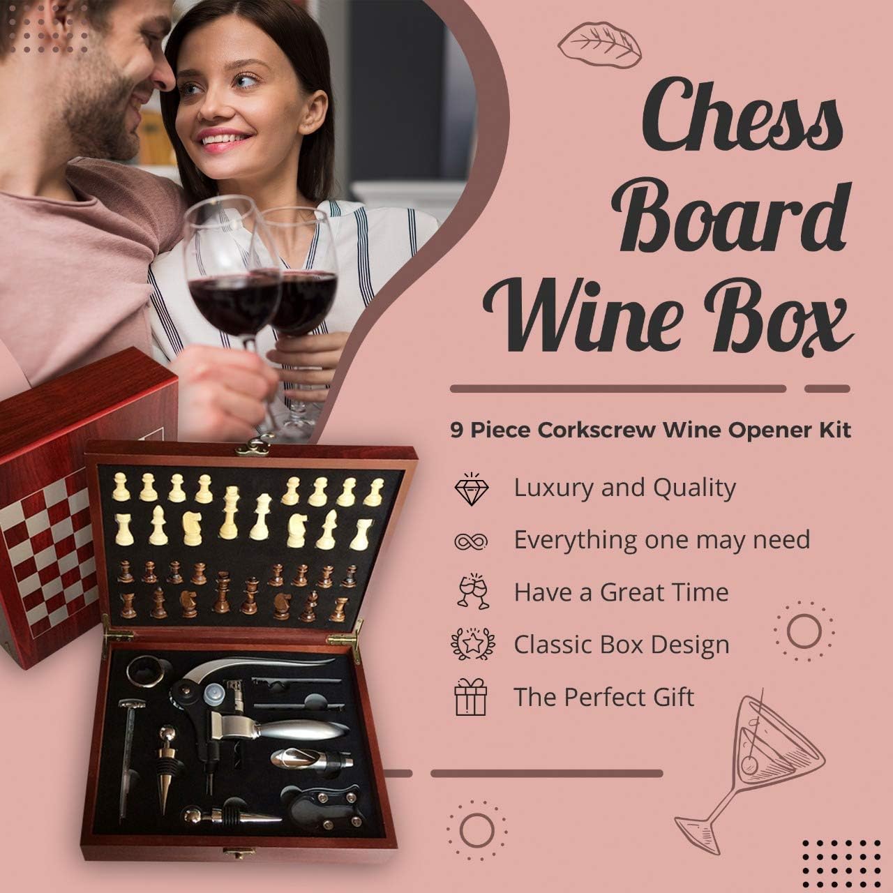 Wine Opener Set  & Chess Set 2:1