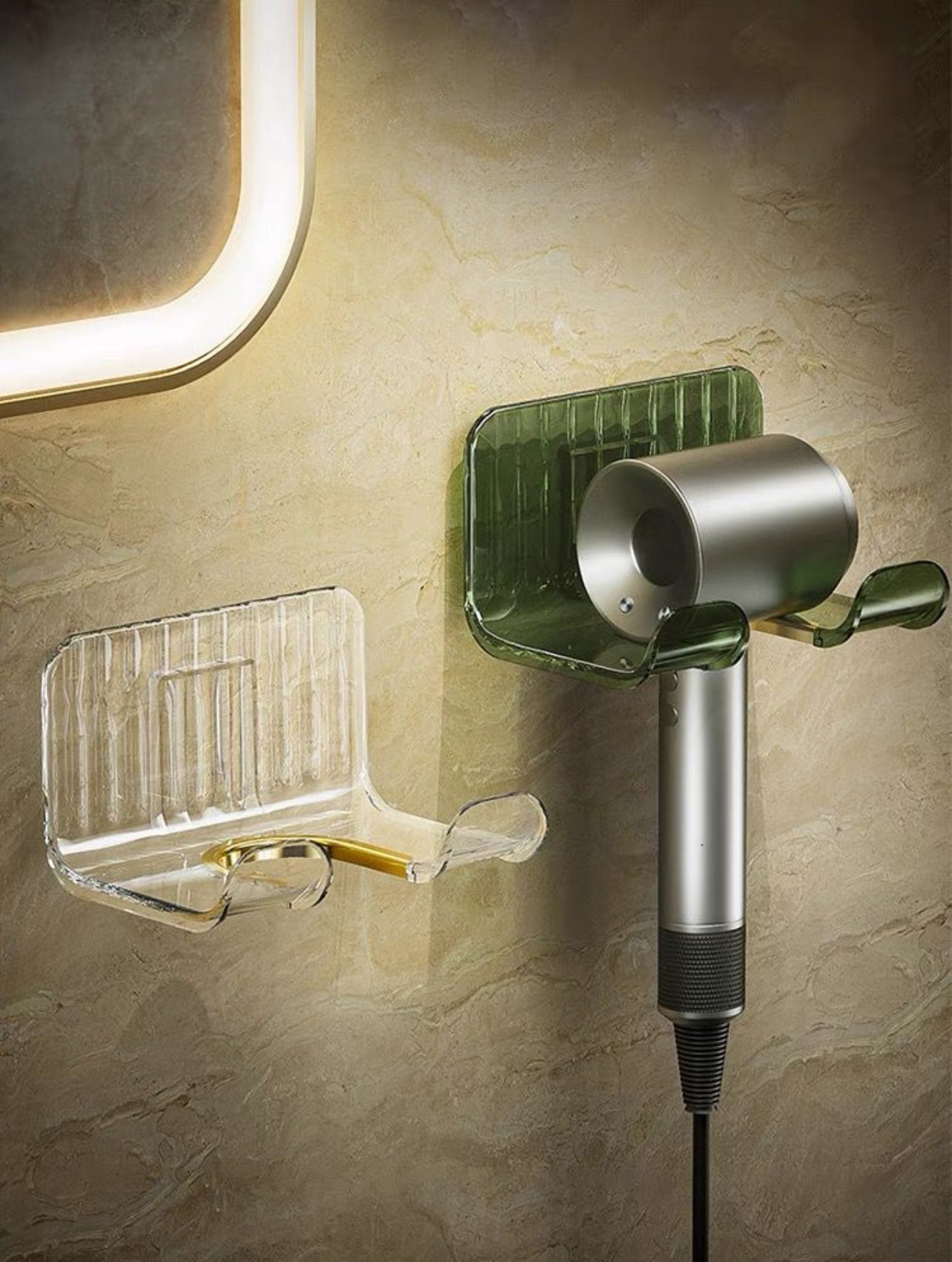 Acrylic Clear Wall Mounted Hair Dryer Rack