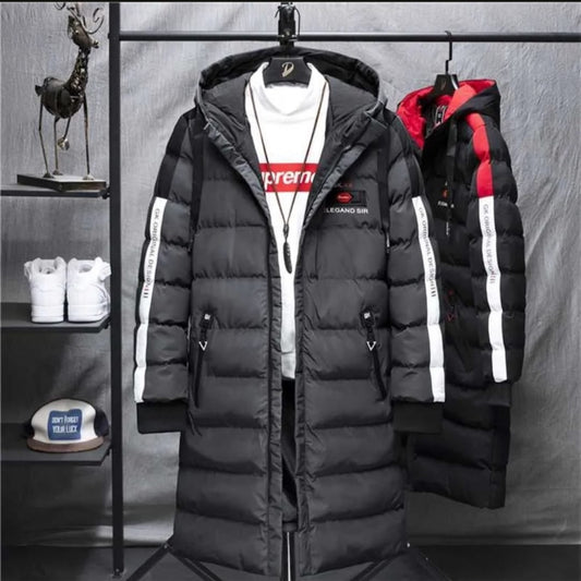 Mens Long Down Puffer Jacket  Winter