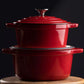 Enamelled Cast Iron Cookware Set Red - 8ps