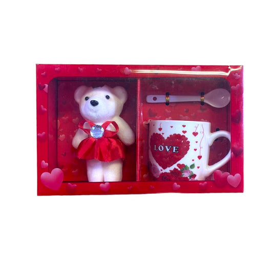 Valentine's Day Love  Hamper - Teddy, Mug, And Spoon