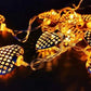 Christmas Warm White LED Metal Heart Shaped Lights Battery Operated Fairy String Lights for Garden, Christmas, Party, Wedding