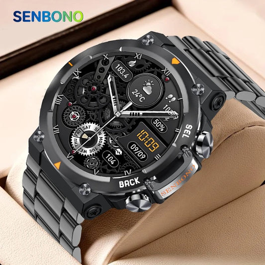 SENBONO MAX18 AI AMOLED Smart Watch Bluetooth Call Big Battery Fitness Tracker Sport Smartwatch for Men & Women Android IOS