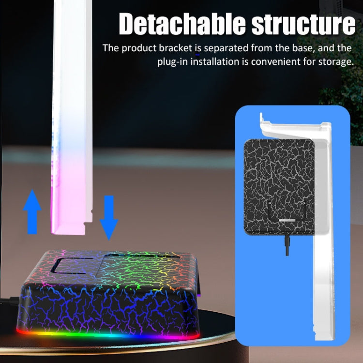 RGB LED Headphone Stand with 3 Port USB Hub