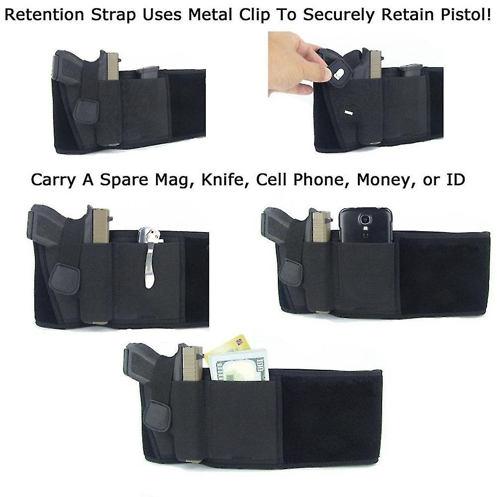 Tactical Belly Gun Holster Belt Concealed Carry Waist Band Pistol Holder