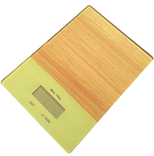 Digital Kitchen Scale with Tempered Glass with Bamboo Design