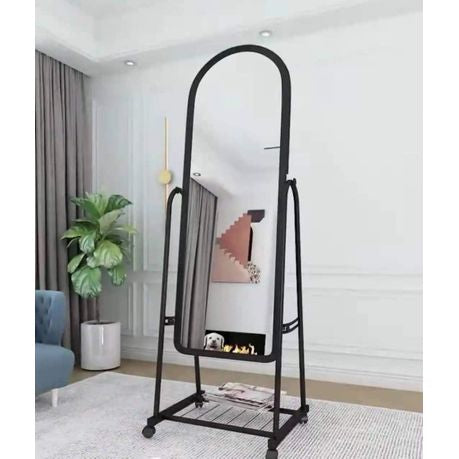 Full Length Free Standing Mirror On Wheels - Available In White or Black