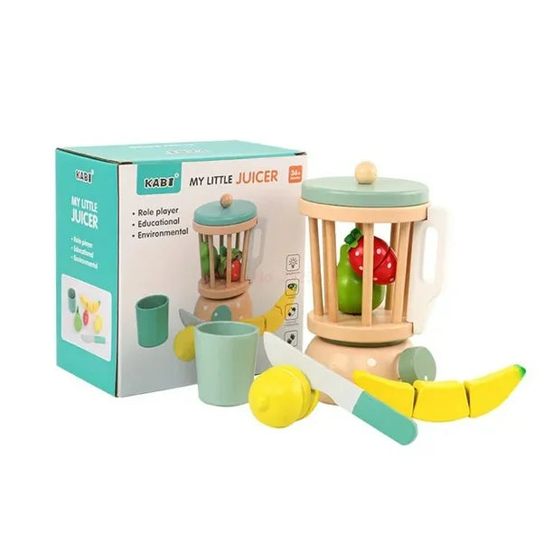 Wooden Blender Toy - Wooden Kids Smoothie Maker Set - Wooden Kitchen Toys Hildren's Simulation Fruit Cut Joy Toy Mixer Food Play Kitchen Accessories