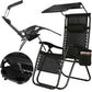 Sun Lounger Recliner Chair With Canopy Sunshade