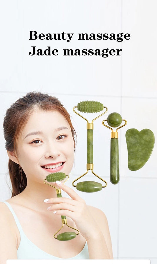 Amethyst Massager 100% Natural Green Gemstone Anti-Aging Facial Eye Roller Massager