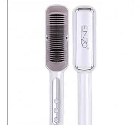 ENZO Negative Ion Straighten Hair Comb Brush Ceramic Smoothing Fast Heated Electric Hair Straightener Brush