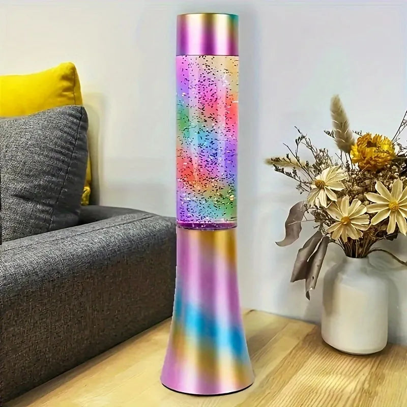 Vibrant Colorful Sequin Lava Lamp - Dazzling LED Light Show, Hypnotic Lava Flash