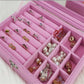 Jewelry Box Jewelry Organizer Cloth Home Place Jewelry Jewelry Watch Earrings Ring Packing Box Removable Divider Jewelry Organizer Jewelry Organiser - Pink & White Only