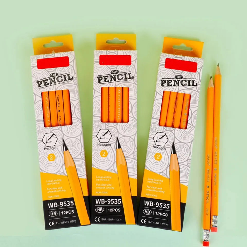 Wooden Pencils Sharpened 12pcs