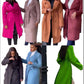 Winter Long Dress Coat Classic Lapel Open Front Jacket Outerwear with Belt Maxi Overcoat-Various Colours