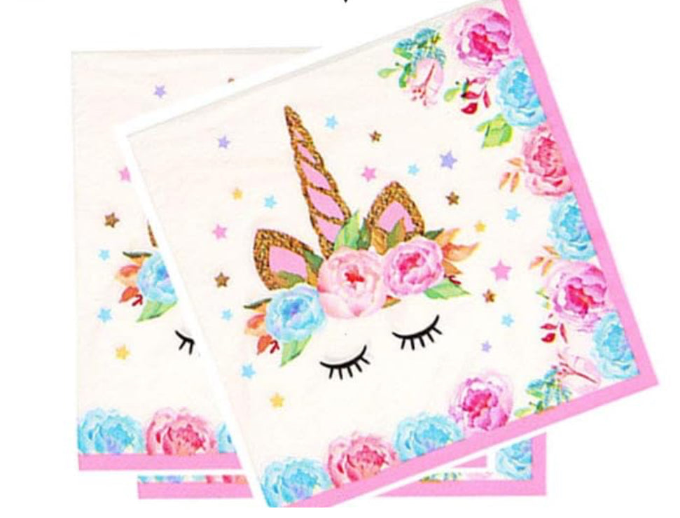 Unicorn Party Theme Paper Napkins (20pc)