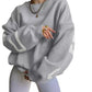 Women's Long Sleeve Baggy Sweatshirt Ladies Fleece Pullover Jumper Top Oversized