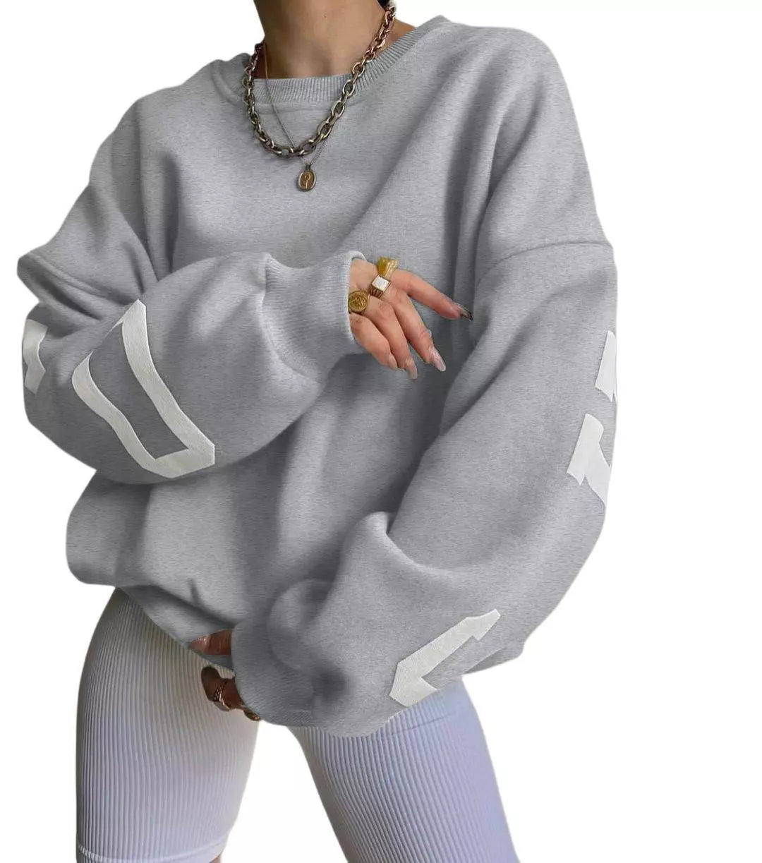 Women's Long Sleeve Baggy Sweatshirt Ladies Fleece Pullover Jumper Top Oversized