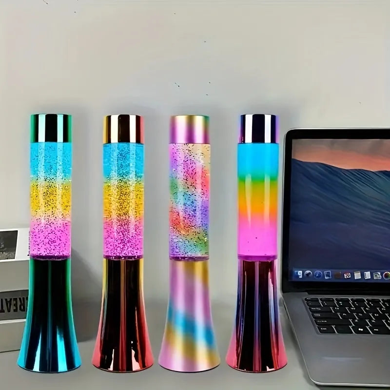 Vibrant Colorful Sequin Lava Lamp - Dazzling LED Light Show, Hypnotic Lava Flash