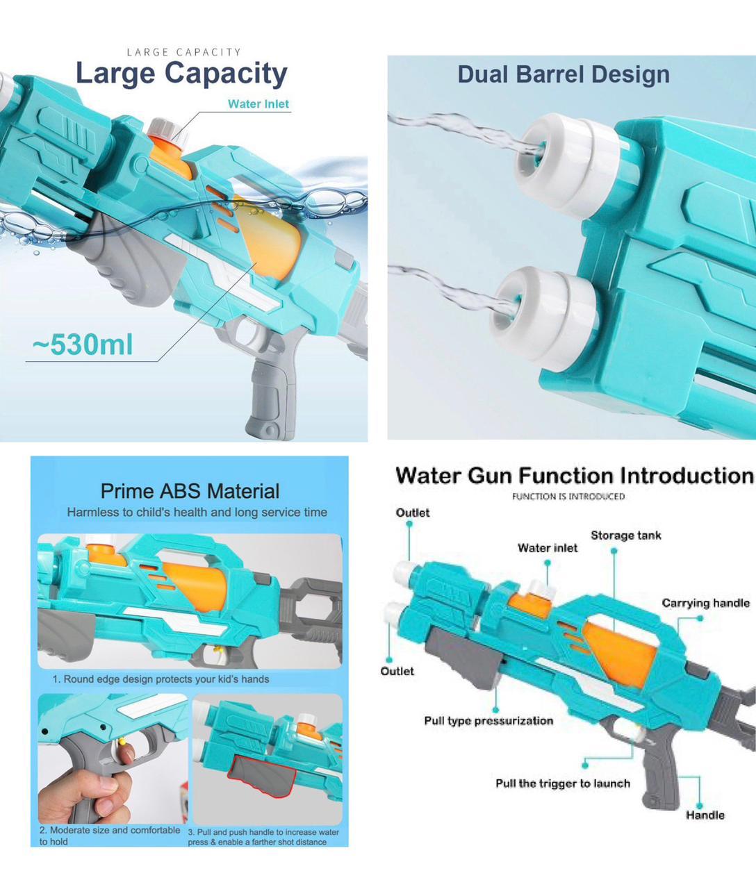 Super Soaker Dual Barrel Water Gun