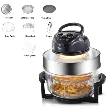 Raf Multi-cooker Glass Air Fryer Electric Convection Halogen Oven