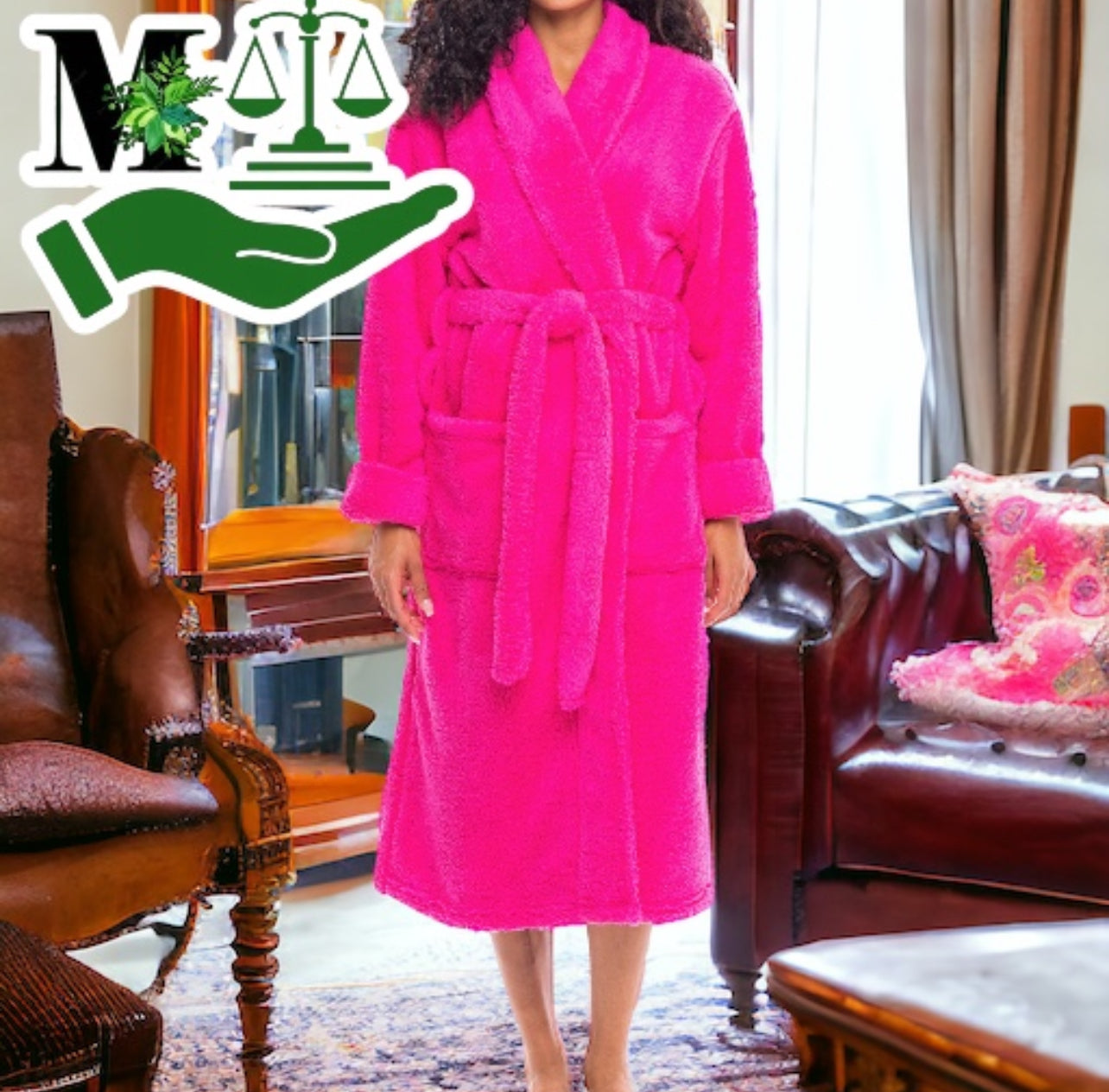 Women's Microfiber Fleece Bathrobe/Gown