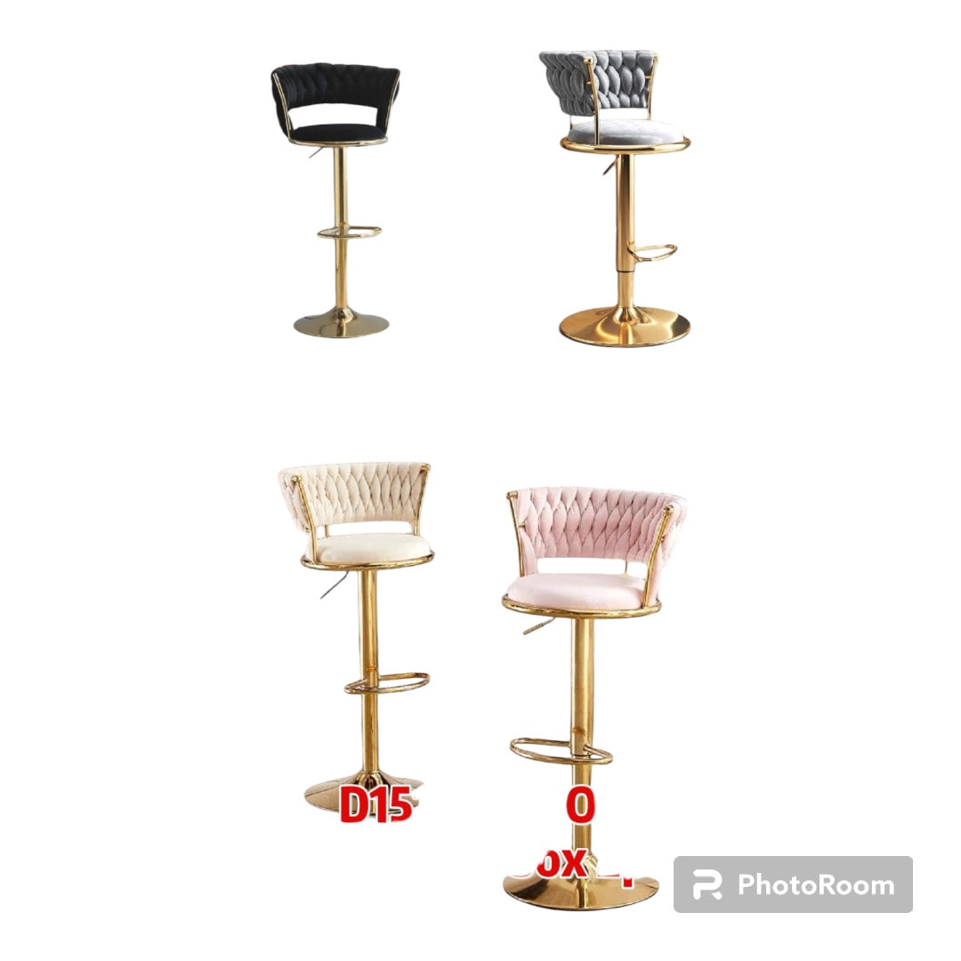 Velvet Swivel Bar Stool