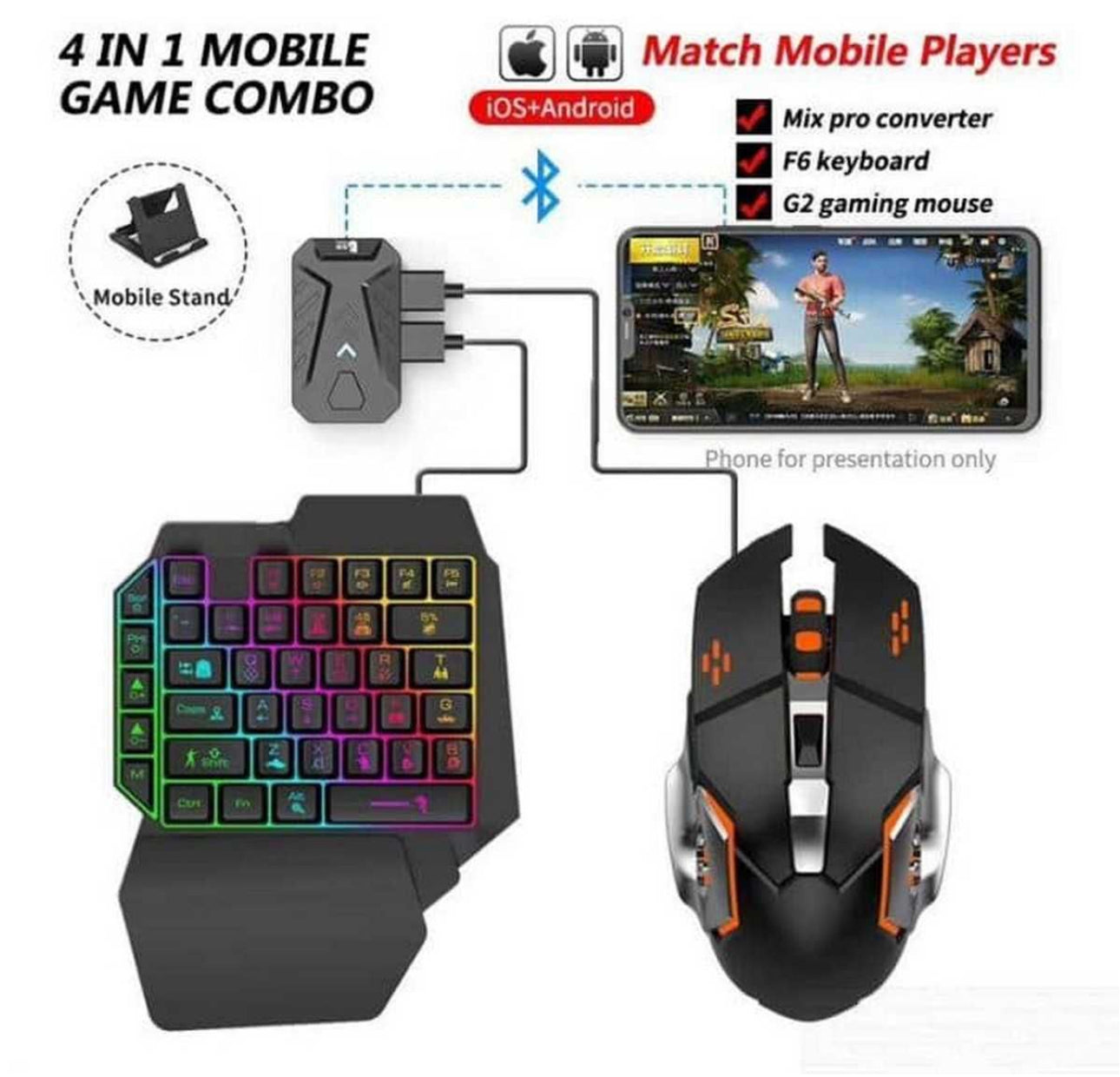 4 IN 1 Mobile Game Combo Pack for Android & iOS (Keyboard & Mouse)