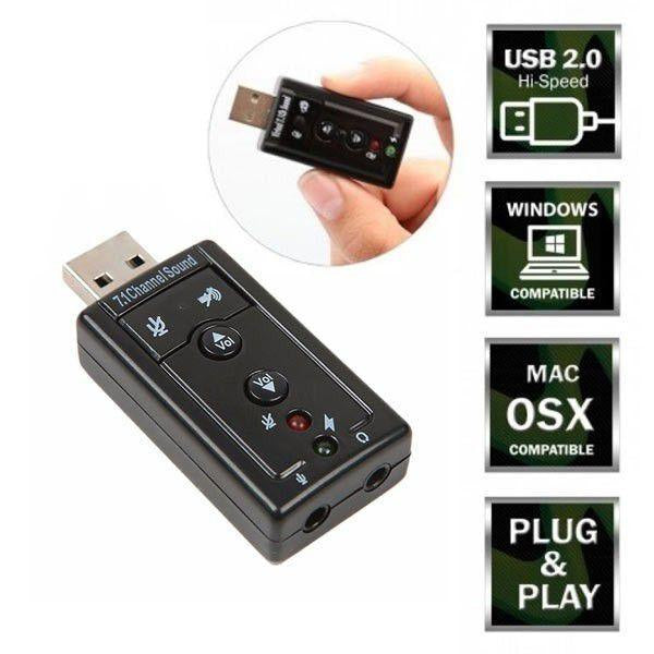 Virtual 7.1-Channel USB External Sound Card