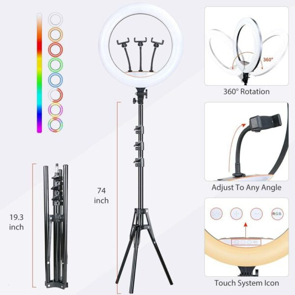 LED Selfie Ring Light With Tripod Stand 18″ 45cm