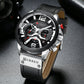 CURREN Unique Design Mens Business Quartz Watch Leather Strap Waterproof Sports Chronograph # 8329