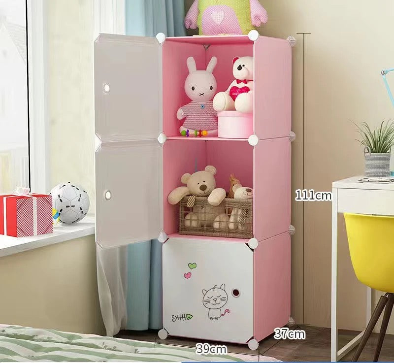 Kids Closet/Wardrobe Plastic Foldable 3Tier