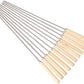 Wooden Handle Stainless Steel BBQ Skewers Set