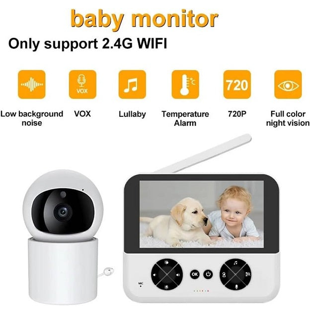 4.3 Baby Monitor With Pan Tilt Camera Night Vision